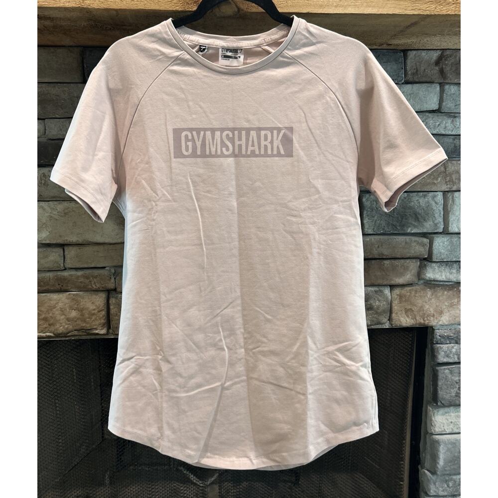 Men’s GYMSHARK Block Short Sleeve Chalk Nude Shirt M NWT *C9